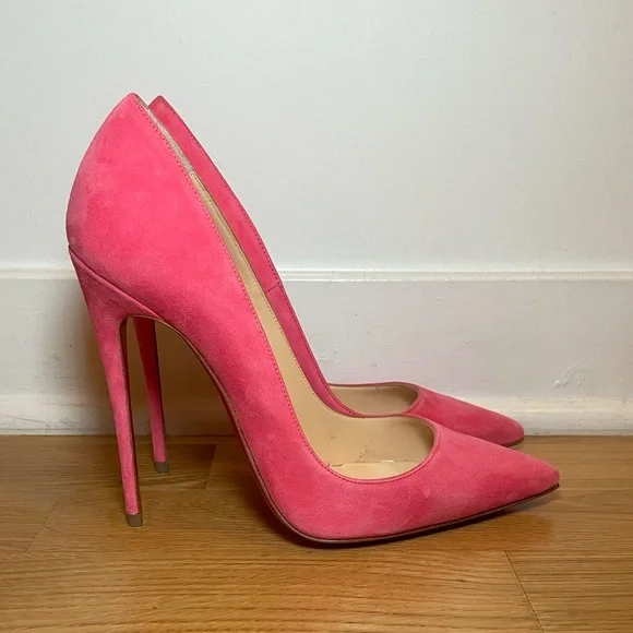 Christian Louboutin Pink Suede So Kate Heels - Picture 6 of 8